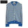 45R 70180164 Blue X White Super Gauze Cable Striped 908 Knit Soak Cardigan Tops 2 Blue X whiteUsed