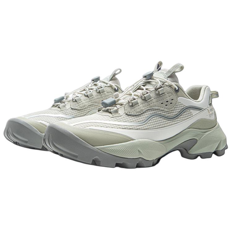 Li Ning Versatile Comfortable Non-Slip Wear-Resistant Low-Top Casual Shoes Women Casual Shoes Gray White AZGV084-2