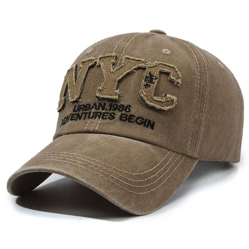 Vintage Washed Cotton Baseball Cap Men Nyc Letter Embroidery Dad Hat Women Retro Distressed Snapback Streetwear Casquette