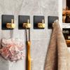 Appendi Asciugamani Vestiti da Bagno Set Metallico Nero 3 Pezzi