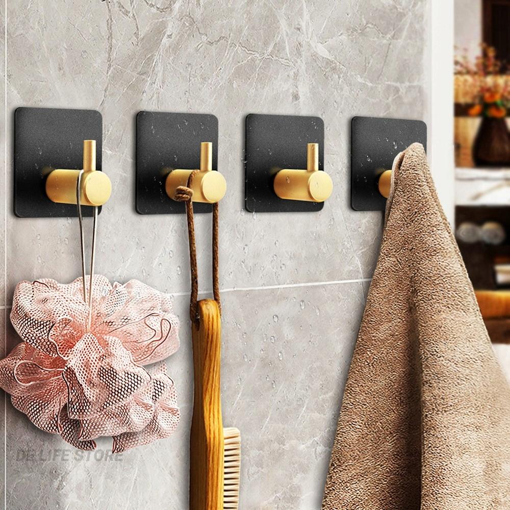 Appendi Asciugamani Vestiti da Bagno Set Metallico Nero 3 Pezzi