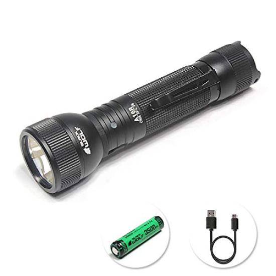 BLACKWOLF A16R LED Handheld 1100 AR CREE XLamp HD Powerful Flashlight with Memory Ideal for Bicycle and Work Micro and 18650 Battery Pack Flashlight,