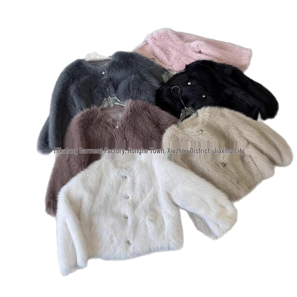 Ladies' 2025 Autumn/Winter Faux Mink Velvet Fashion Jacket & Cardigan Fur Coat