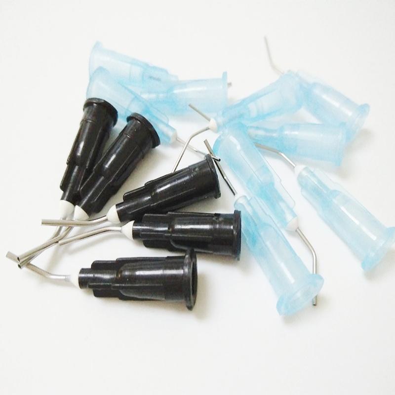 Dental Bewässerung Gebogene Nadelspitzen Dental Komposit Spülen Ellenbogen Schwarz 20 G/22G/25G Dental Einweg Materialien