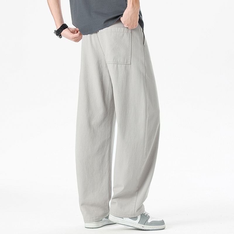 Spring and Summer New European, American, Japanese and Korean Pure Cotton Navy Blue Scimitar Loose Straight Boy Casual Pants Men's Pants