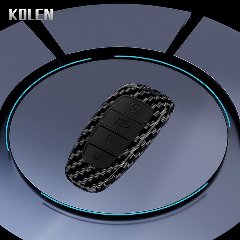Abs Carbon Fiber Car Key Case Cover For Hyundai Sonata Sel Ev 6 8 Ioniq 5 Nexo Tucson Sonata Grandeur Sonata Limited
