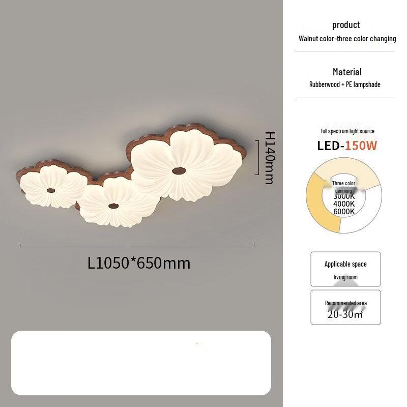 NuFeng Retro Dimmable Walnut Ceiling Lamp