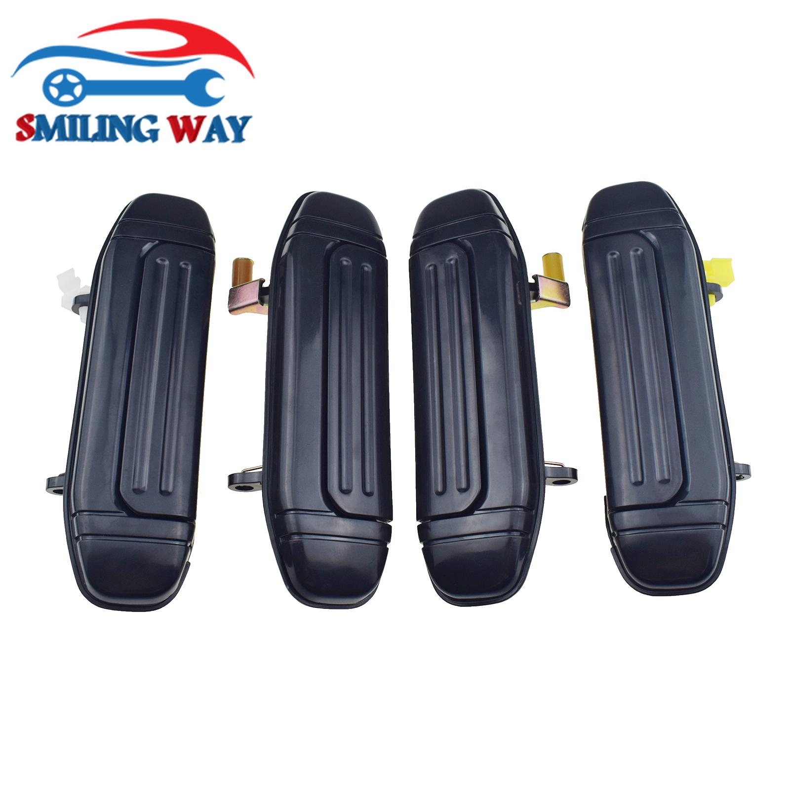 

4pcs Chrome Black Outside Door Handle Front Rear Left Driver / Right Passenger For Mitsubishi Montero Pajero 3.0L 3.5L 1992-2000 чорний