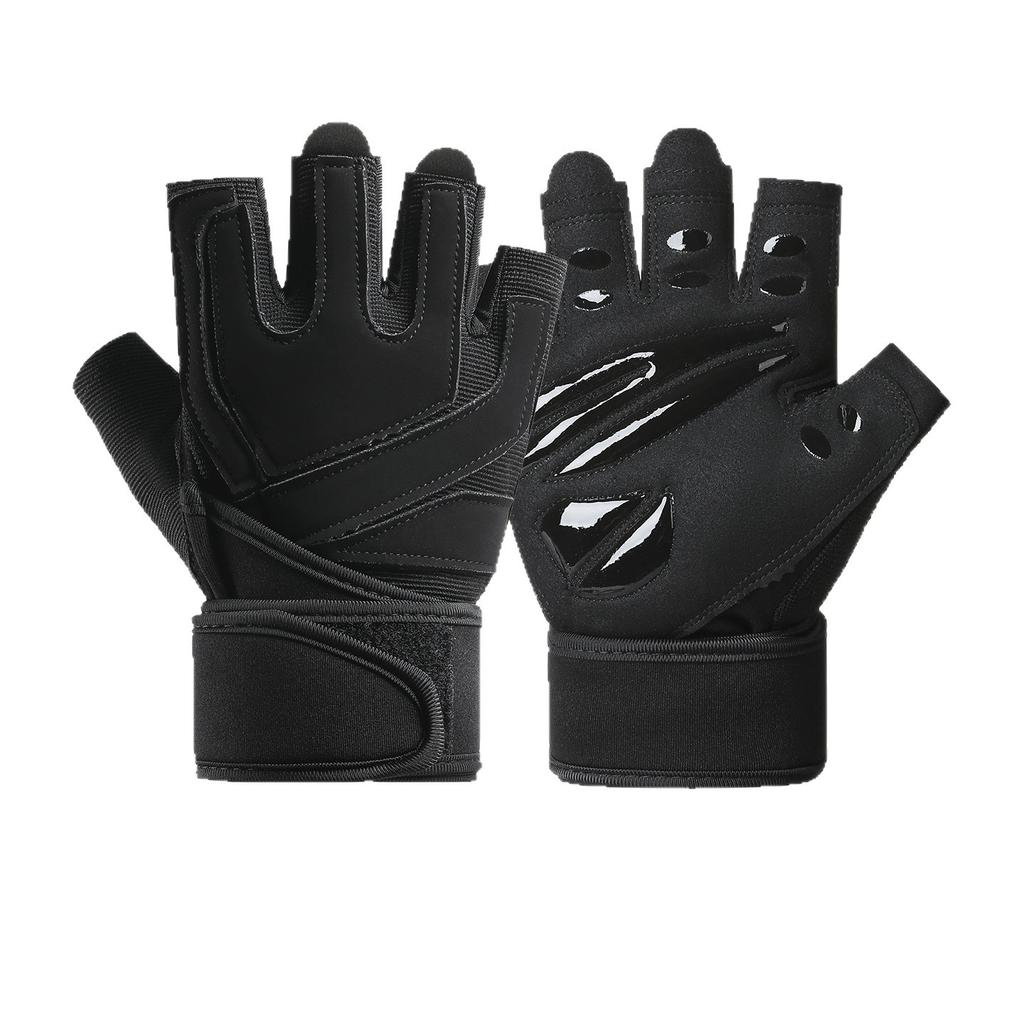 Half Finger Fitness Gloves Extended Pressurized Wrist Guard Men's Outdoor Training Equipment Horizontal Bar Dumbbell Anti Calendering Gloves