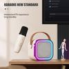 Mini macchina per karaoke compatibile con Bluetooth con microfono, 5 effetti sonori, set di altoparlanti per karaoke portatili compatti ad alta potenza