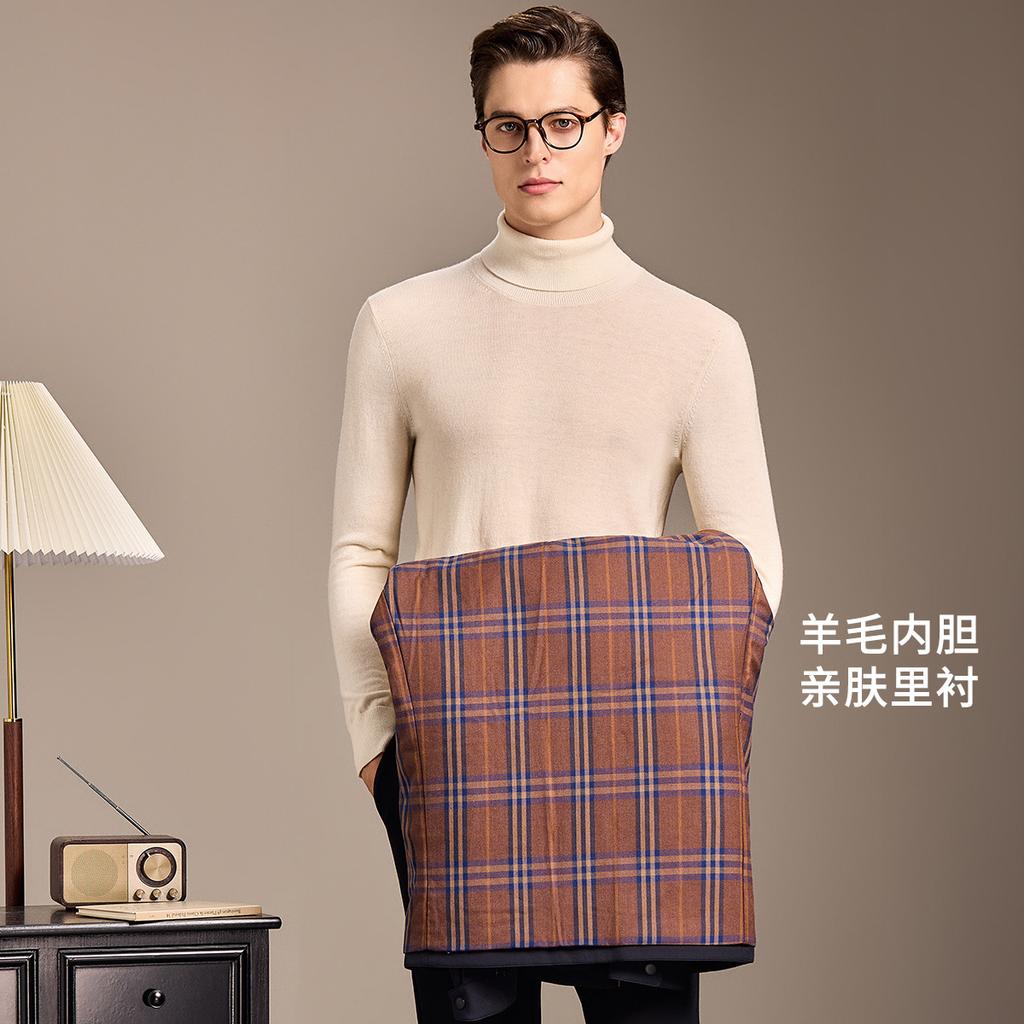[Wool Inner Tank] Autumn and Winter Thick Cotton Jacket Men's Classic Collar Warm Business Casual Cotton Clothes Jacket