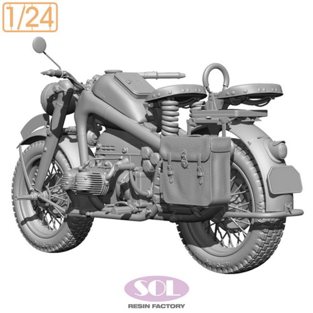 Sol Model WWII German KS750 Military Motorcycle 3D Printer Kit MM903 1/24 (Motorcycle)
