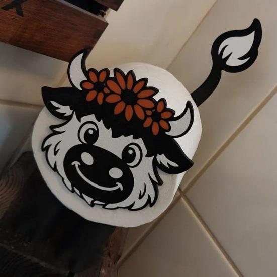 1/2Pcs Cow Shape Toilet Paper Holder Large Capacity Farmhouse Style No Assembly Napkin Organizer Bathroom Decor