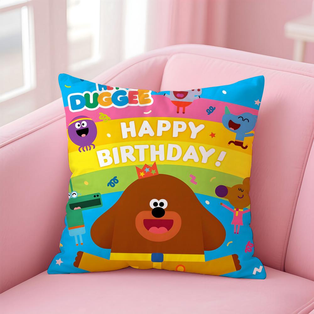 H-Hey Duggee cartoon Cushion Cover Home & Car Multi-Scene Pillow Cover - Reversible, Soft & Durable for Daily Use