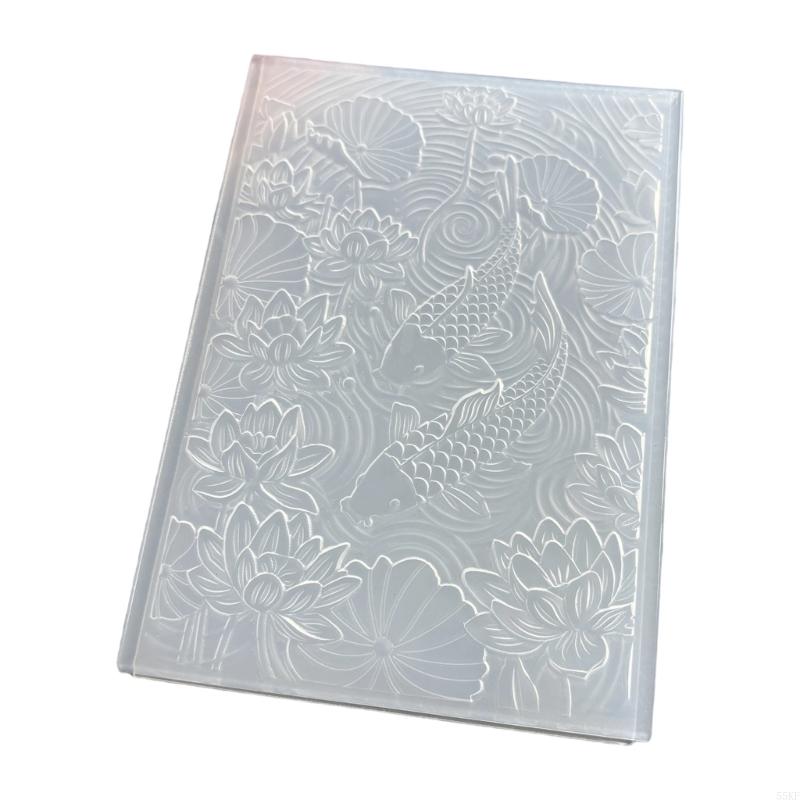 Raised Flower Texture Embossing Folder Plastic Paper Craft Template for Journals 55KF