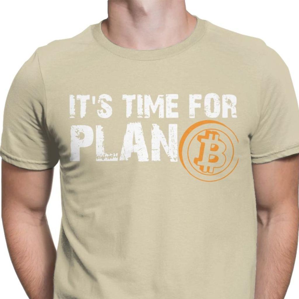 Mens Its Time For Plan B Bitcoin BTC Crypto Currency T Shirts Cryptocurrency Blockchain Christmas TShirts Drop Ship