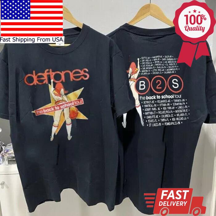 1990s Deftones Back To School Cotton Black Unisex T-shirt Unisex T-Shirt S