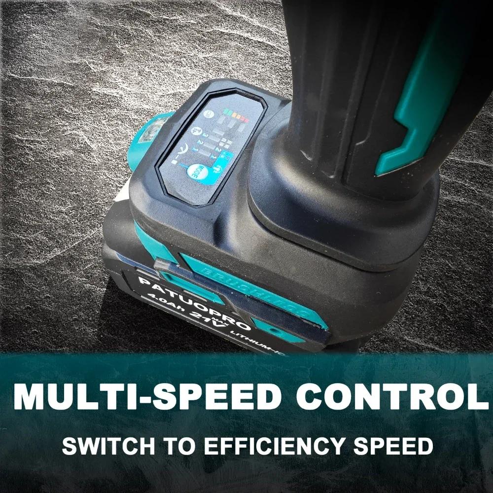 Max 2000N.m Torque Brushless Electric Impact Wrench Rechargable 1/2 Inch Cordless Wrench Power Tools For Makita 18v Battery