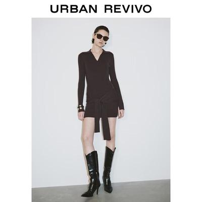 UR Damen Retro Verbandstrick A-Linien-Kleid