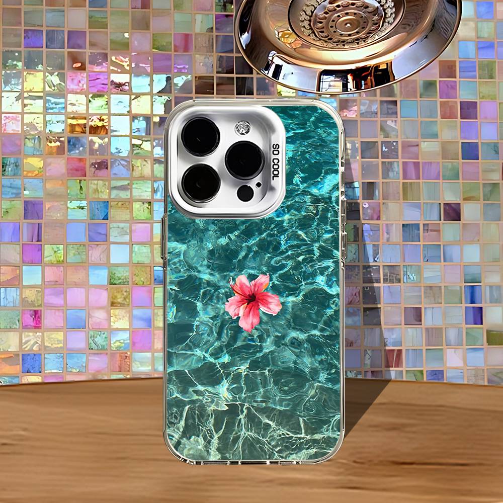 Blaues Meereswellen Handyhülle Für iPhone 16,15,14,13,12,11,Pro,XS,Max,Plus,Mini,SE4,E Weiß Matt Stoßfeste Hülle