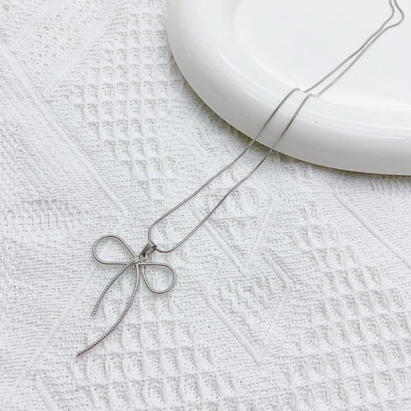 Bohomian Beaded Choker Necklace Bow Chain Necklaces Bowknot Neckwear Wedding Party Jewelry for Women and Girls