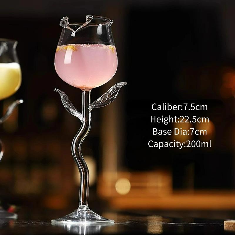 

1/2/4Pcs,Creative Cocktail Glasses Cups Rose Shaped Cocktail Glass Cup Juice Martini Glasses Cup For Home Bar Party 200ml
