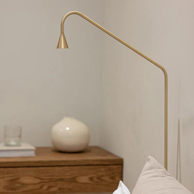 Austere Wall Lamp Gold Long Arm Sconce Spotlight Nordic Minimalist Bedroom Bedside Reading Light Aisle Office Decor Ambient Lamp