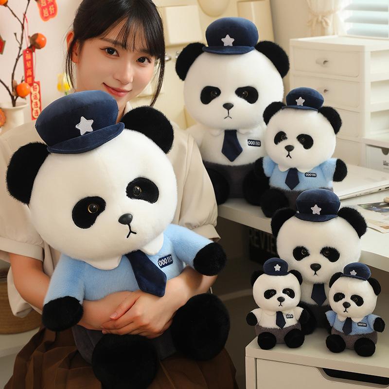 Police Bear Doll Giant Panda Plush Toy Police Network Produces a Panda Police Publicity Gift