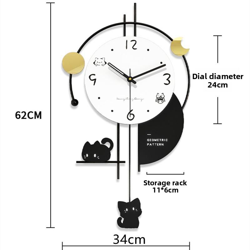 Modern Minimalist Swing Wall Clock - Silent Pendulum Decor for Living Room & Entryway, Elegant Wall Clock