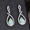 Wish Europe and the United States popular white water drop-shaped opal set small diamond earrings women's fashion simple earrings
