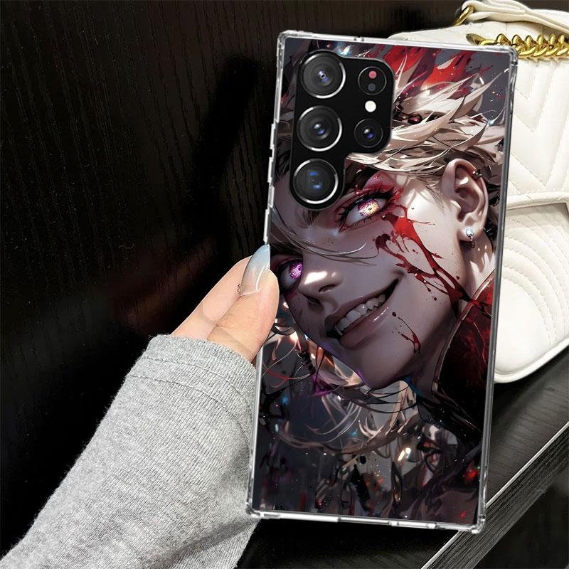 Demon Slayer Douma Case for Samsung Galaxy S25 S24 S23 S22 Ultra Soft Phone Cover S25 Edge S21 Plus S20 FE S10 + Black Cover