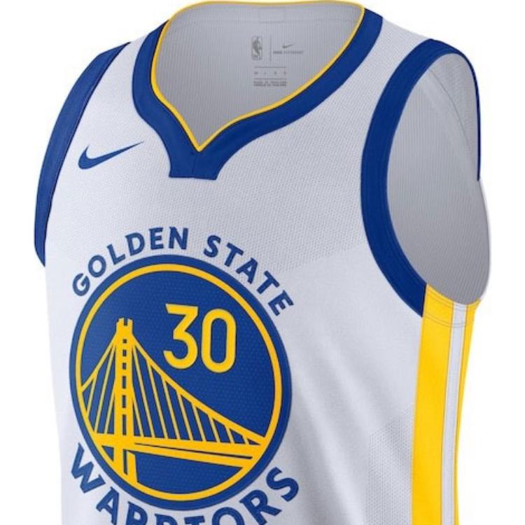 Nike Stephen Curry Golden State Warriors Player Edition Straight Fit Vintage Sporty Breathable Basketball Jersey Men Jersey White CW3273-100