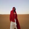 Bright Red Cotton-linen Scarf for Photography, Desert Sun Protection Shawl, Beach Travel Scarf, Qinghai Chaka Salt Lake Gauze Scarf for Women