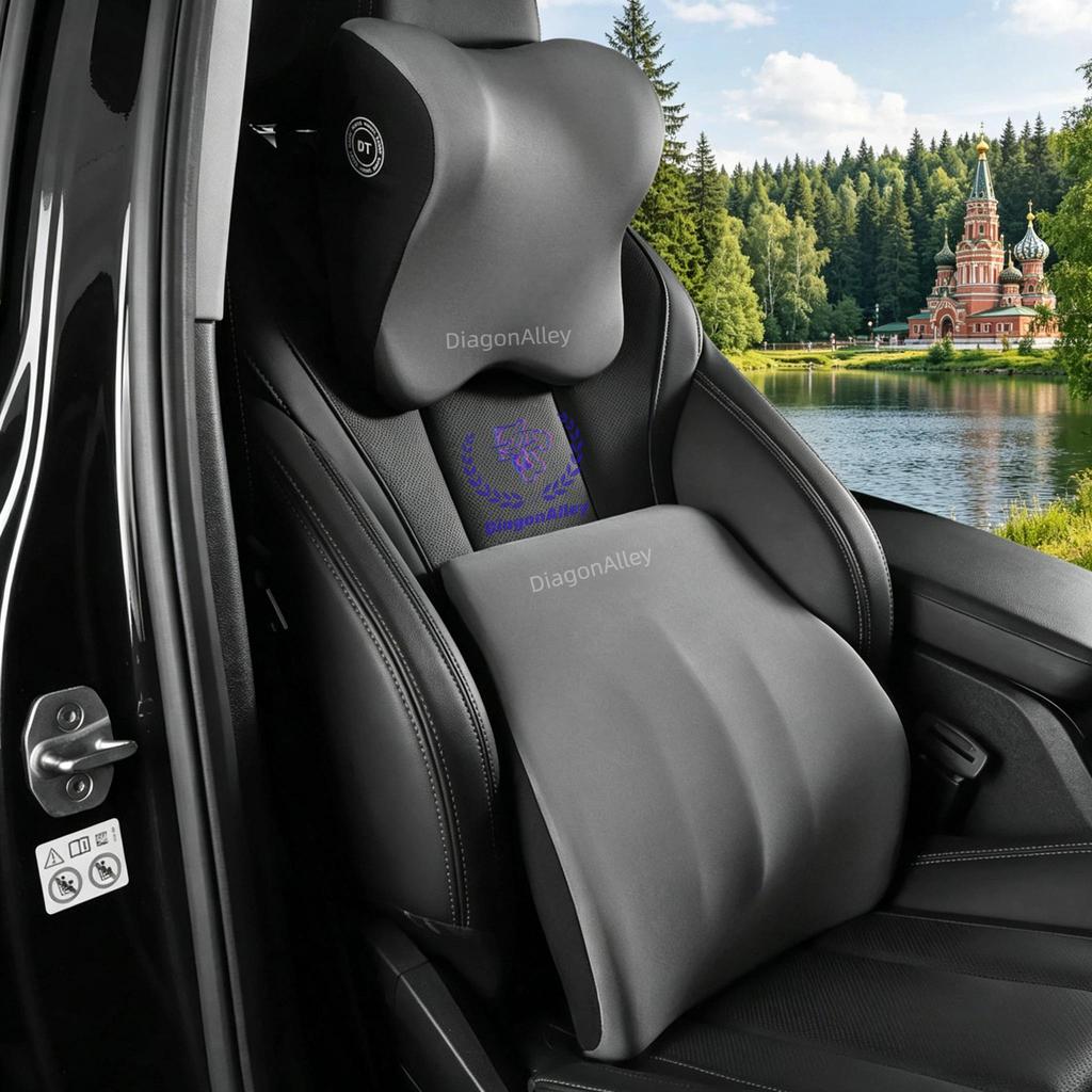 1/2PCS Car Headrest and Lumbar Support Neck Pillow Set Automotive Memory Foam Office Chair Headrest Fatigue Relief Travel Pillow