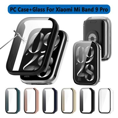Glass+Case for Xiaomi Mi Band 9 Pro SmartWatch All-Around Screen Protector PC Bumper for MiBand 8 9 Pro Tempered Glass Accessories