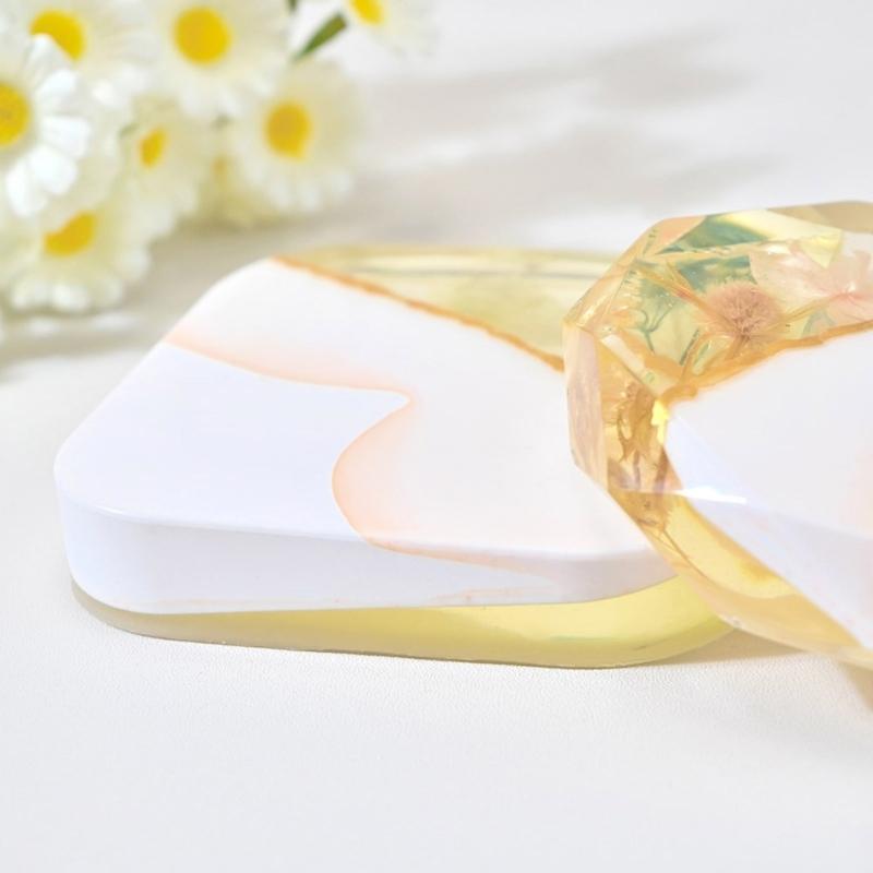 Flexible Silicone Mould for Craft Round and Square Bases Designs for Candle Making and Resin Art Projects Supplies