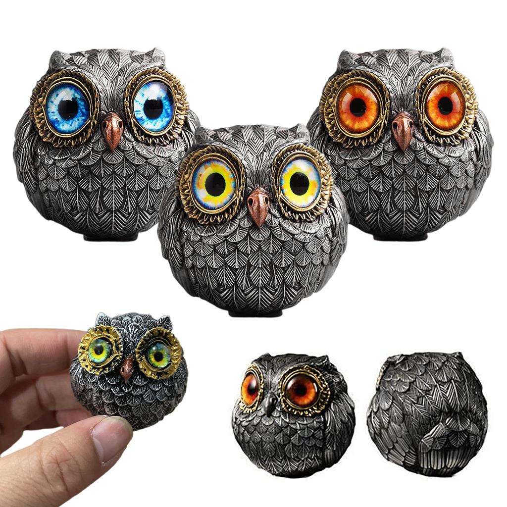 Owl Coffee Capsule Holder Stand 3pcs Resin Desktop Decor