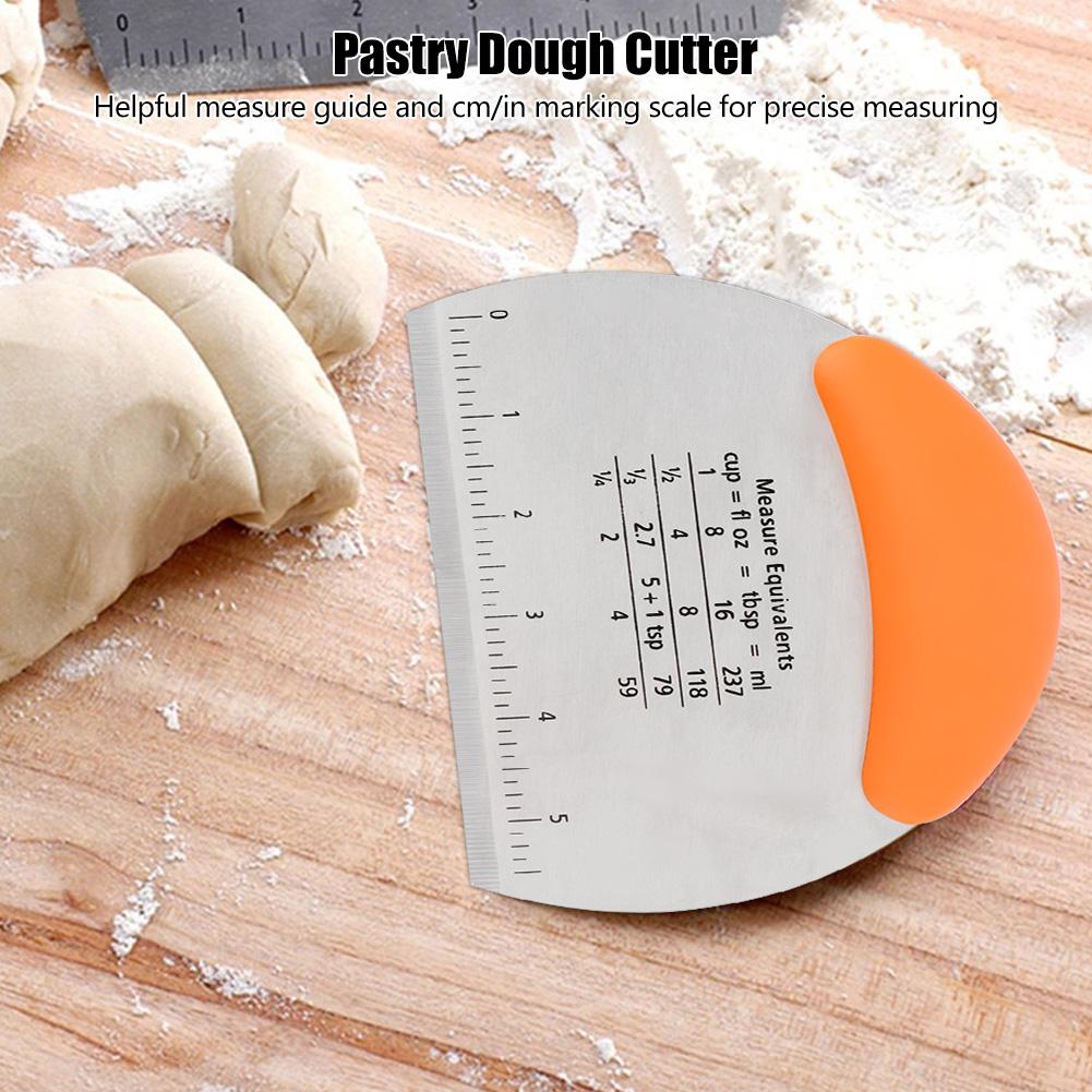 Stainless Steel Pastry Scraper Chopper Flour Pastry Cutter Pastry Scale Measurement Baking Tool Kitchen Bakeware