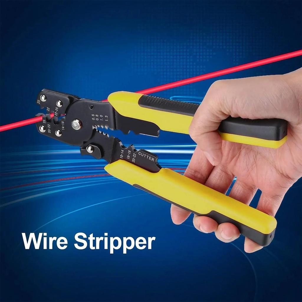 Heavy Duty Multi-Purpose Wire Stripper Tool for Electrical DIY Projects Cuts Strips Crimps Professional Grade Tool