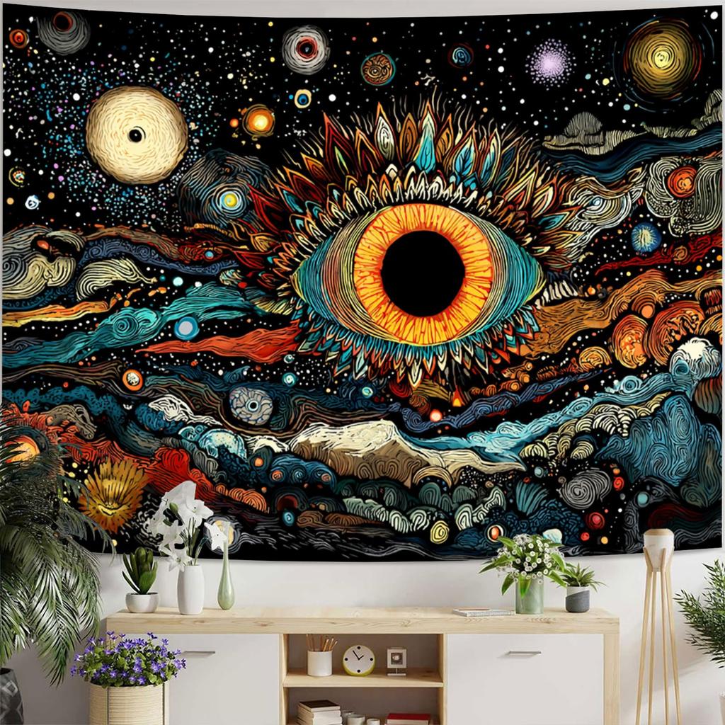 Cosmic Fantasy Colorfulness Digital Printing Polyester Wall Hanging Tapestry Decorative Living Bedrooms Office Background Gift