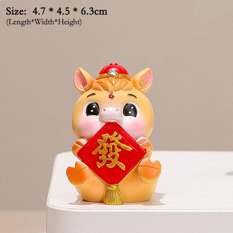 2026 Cute Year Of The Horse Ornament Lucky New Year Horse Toy DIY Desktop Decoration Car Ornament Pony Decor New Year Gift