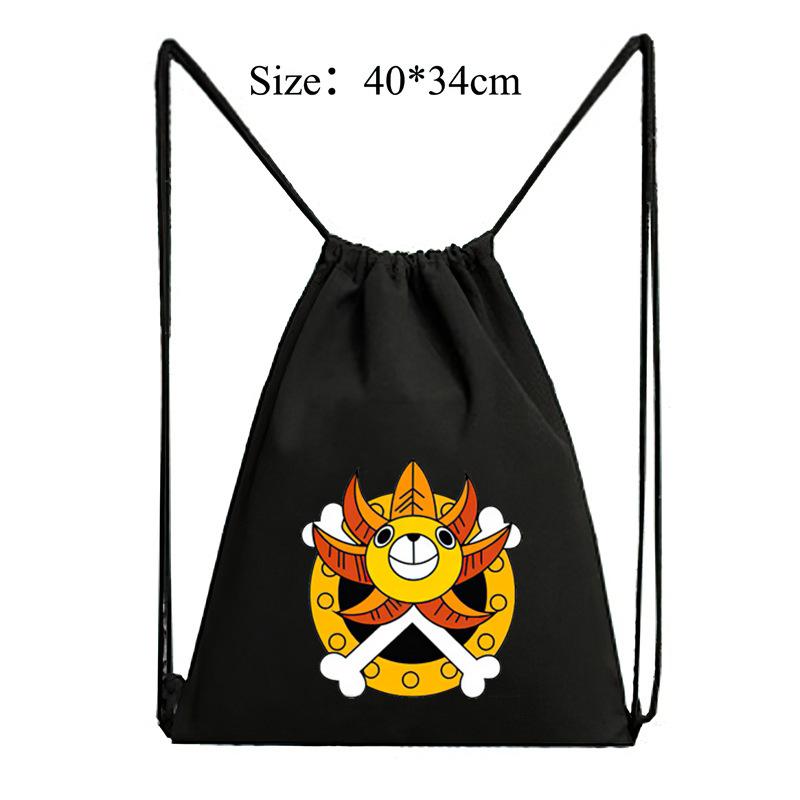 

One Piece drawstring portable canvas backpack 7522