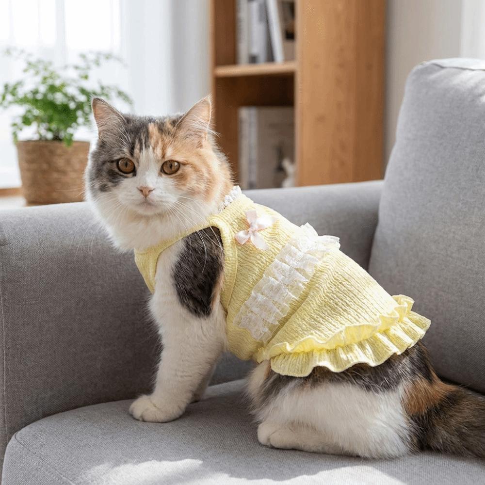 Fashion Breathable Pet Tank Top Floral Lace Princess Style Dog Vest Lightweight Sleeveless Puppy Sling Skirt Outdoor Walk