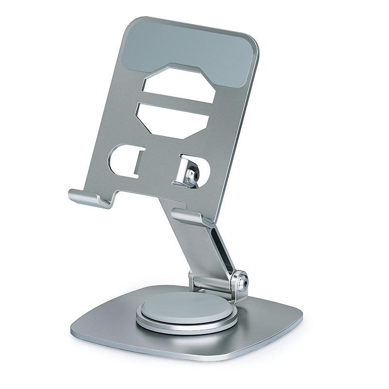 

360° Rotating Foldable Metal Phone & Tablet Stand for Desk or Bedside