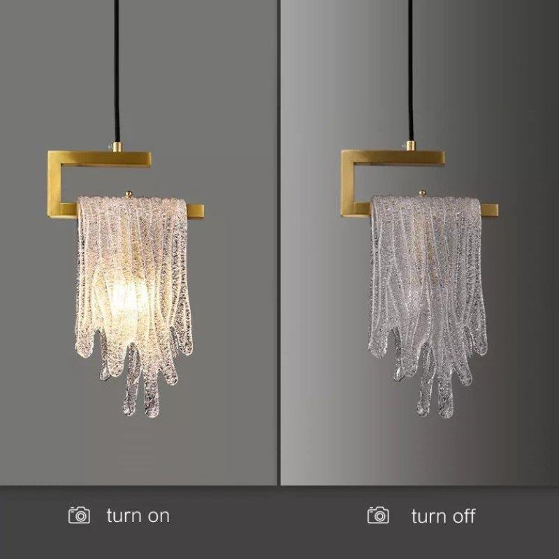 Moderní luxusní zlatá závěsná světla do ložnice k posteli, skleněné závěsné svítidlo pro domácnost, obývací pokoj, kuchyň, mosazné LED osvětlení