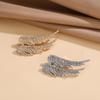 Women Alloy Brooch Pin, Wings Shape Lapel Badge with Sparkling Rhinestones, Brooch Versatile Accessory for Sweaters Collars Hats Bags Coats Scarves
