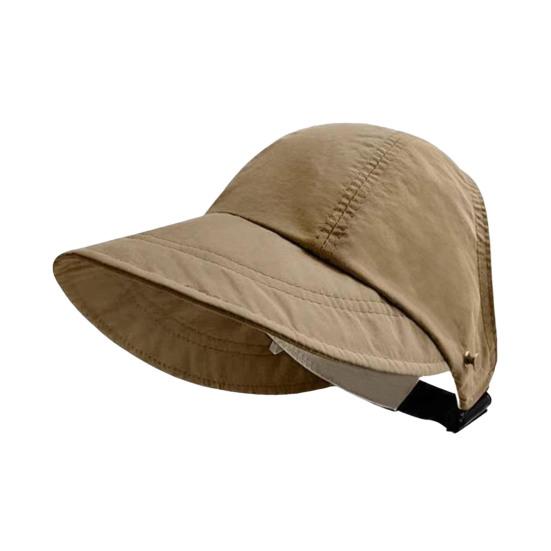 

Sun Hat Adjustable Back Buckle Extended Brim Hollow Top Design Ponytail Hat Summer Outdoor Activities Sun Protection Hat 1pc