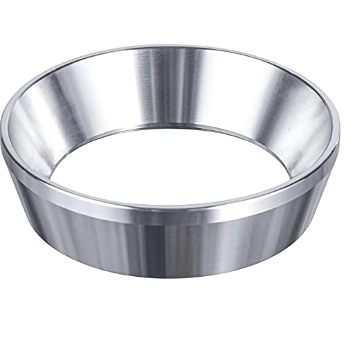 Coffee Dosing Ring, Espresso Dosing Coffee Funnel, Replacement Coffee Dosing Ring, Stainless Steel Espresso Machine Accessory (Silver-58mm)