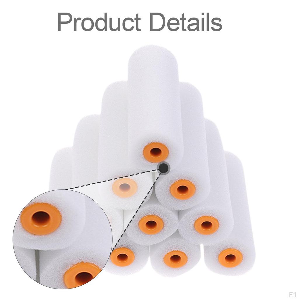 10 Pieces Paint Rollers Compact Sponge Portable for Painting DIY Home Treatments Doors Touch
