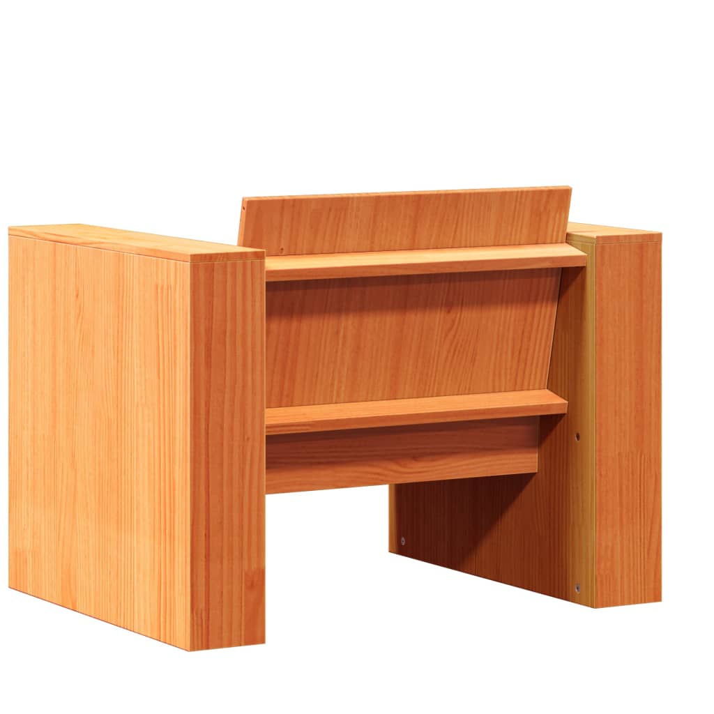 Garden Chair Wax Brown 79 X 60 X 62 Cm Solid Pine Wood